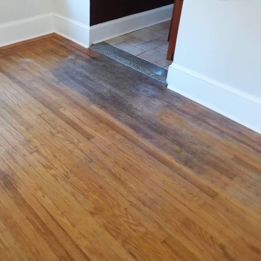 finish worn out at doorway