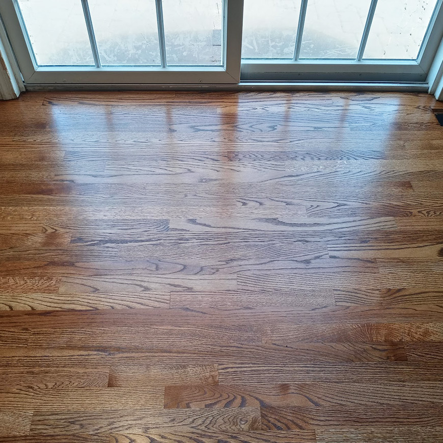 sanded, stained and refinished