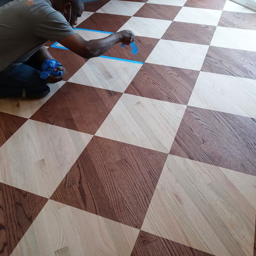 removing tape after stain is dry