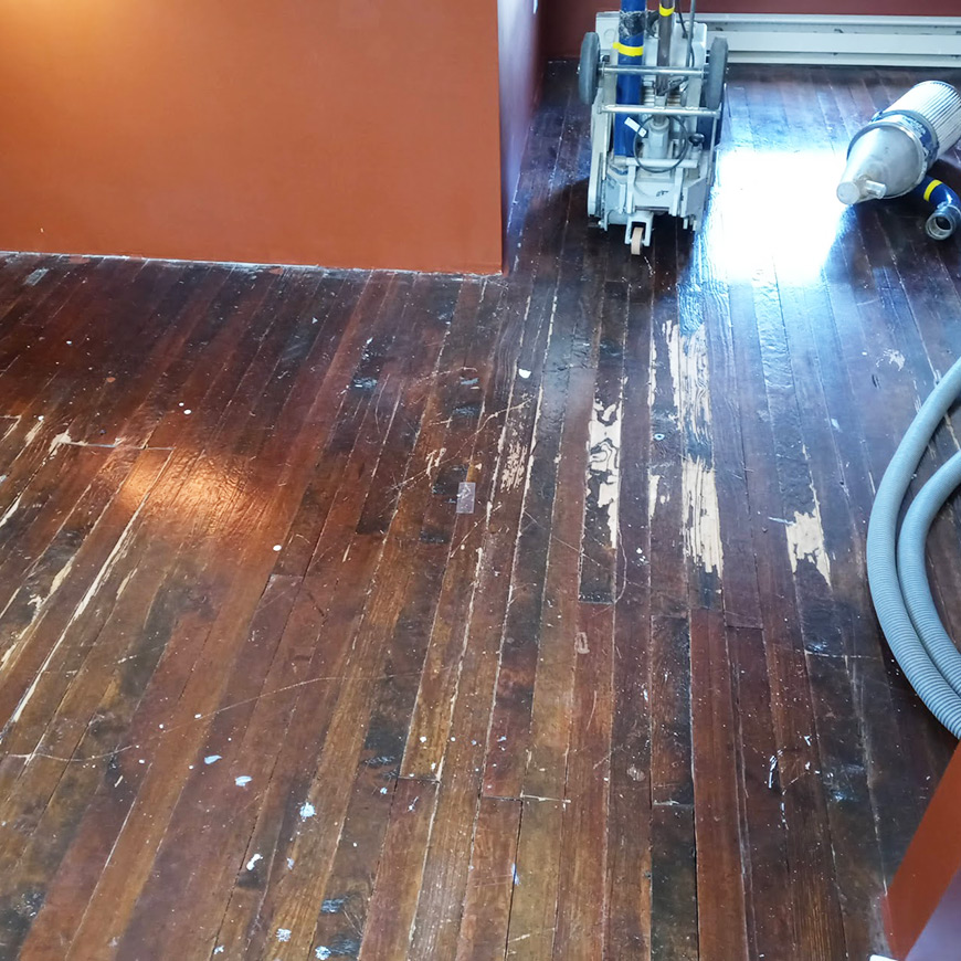 getting ready to sand the floor