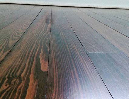 pine floor stained