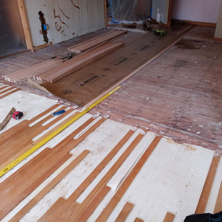 Preparing existing floor to match new flooring