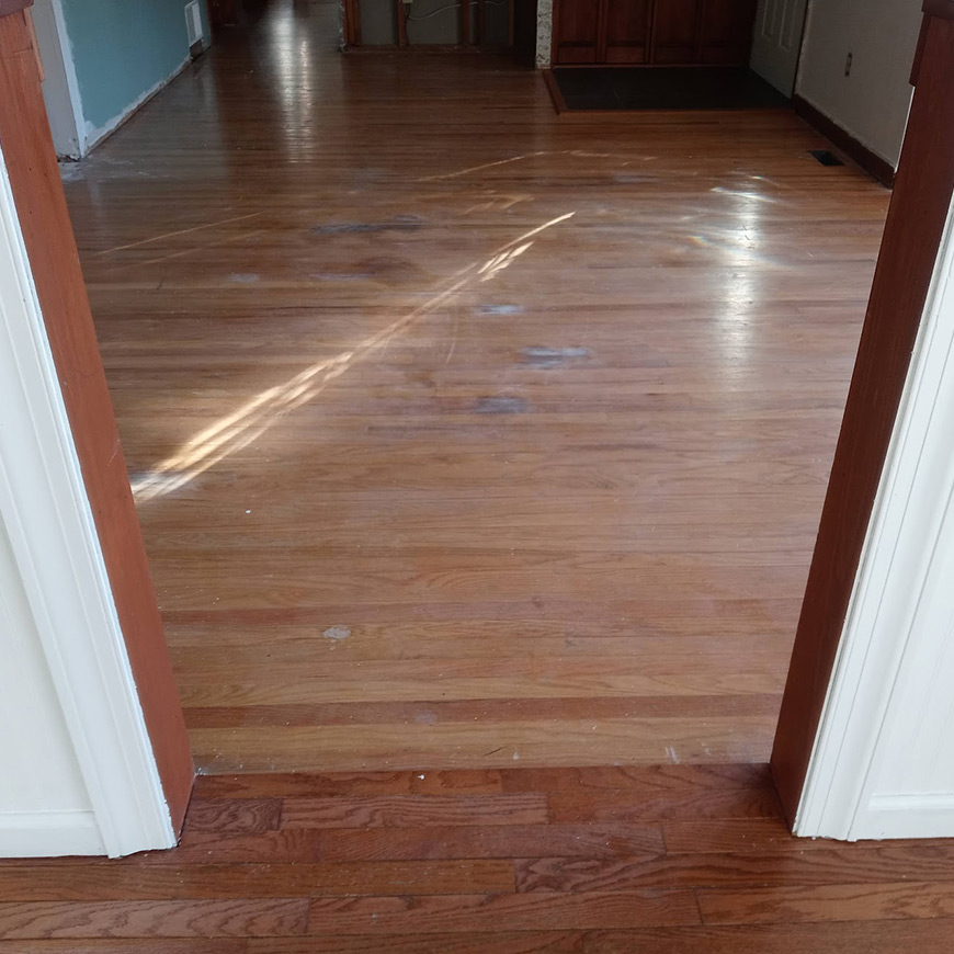 old stained oak hardwood floor