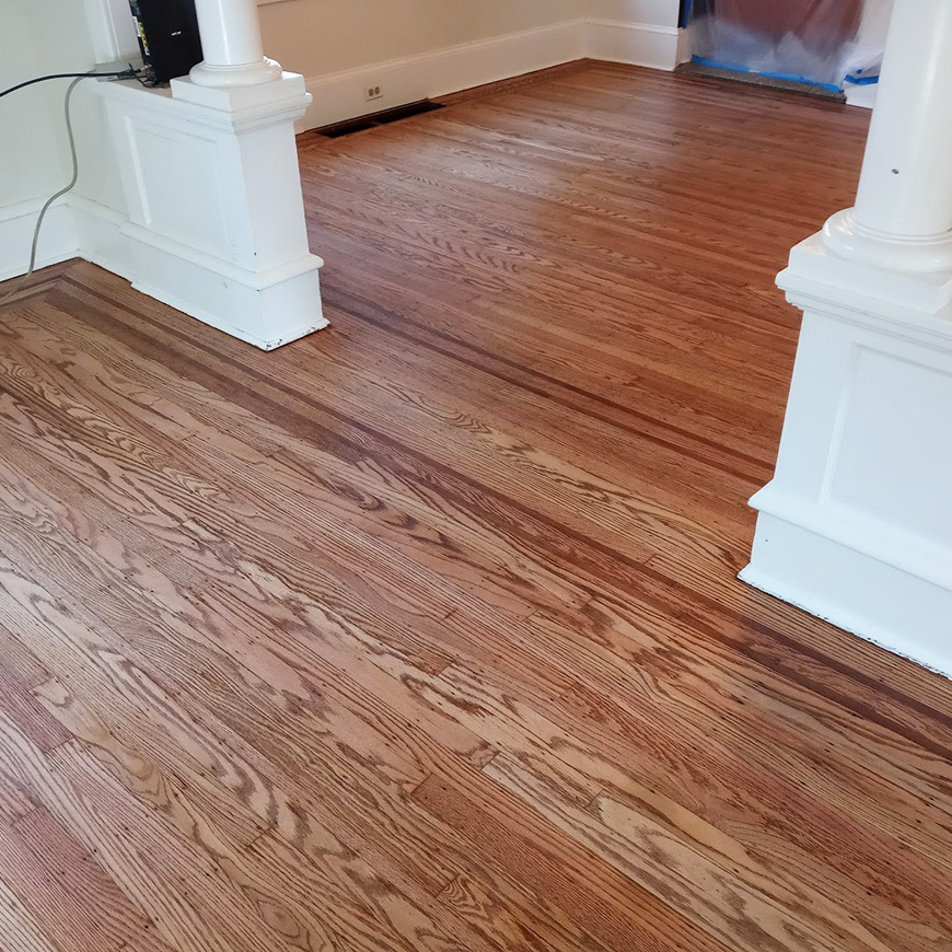all damaged areas sanded and removed